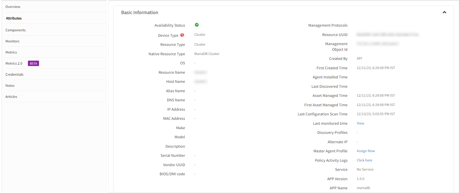 MariaDB OpsRamp Documentation